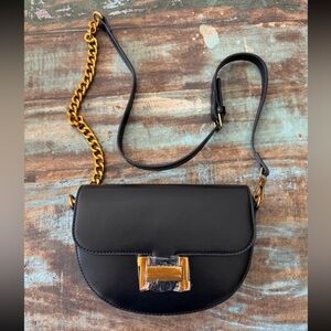 Panova London Black Saddle Bag